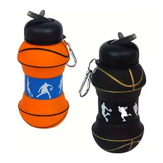 Basketbol Topu Tasarımlı Akordiyon Su Şişesi