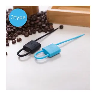 Kilit Şeklinde Silikon Kablo ve Poşet Bağlama Aparatı (3'lü Set)