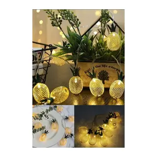 2m 10 Led 2 Kademeli Ananas Led Işık Pilli
