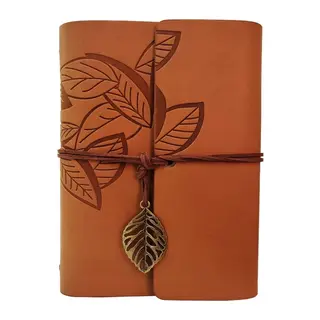 Deri Yaprak Desenli Defter