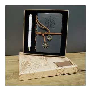 Gri Defter Ve Beyaz Kalem Kutulu Set