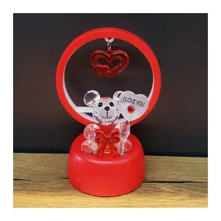 Işıklı Kırmızı I Love You Ayıcık