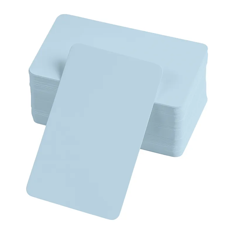 Boş Kelime Kartları 5x8 cm - 50 Adet Oval Kenarlı | Tabu & Not Kartları - Mavi