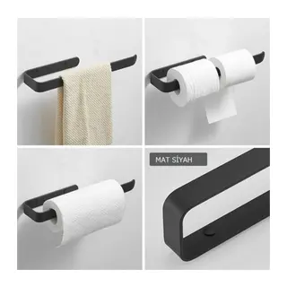 Metal Mat Siyah Havluluk