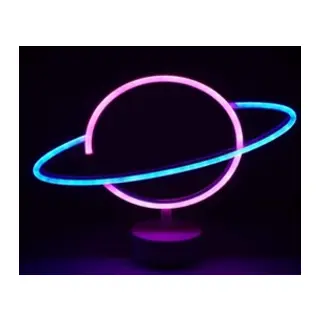 Neon Işıklı Satürn Lamba