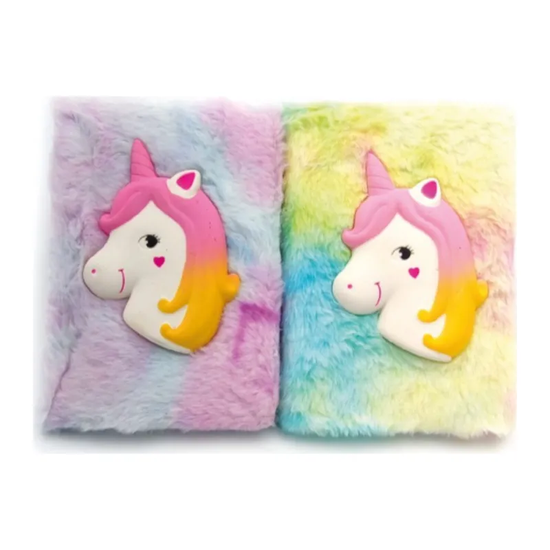 Kabartmalı Unicorn Tasarımlı Peluş Hatıra Defteri