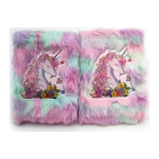 Çiçekli Unicorn Tasarımlı Peluş Hatıra Defteri
