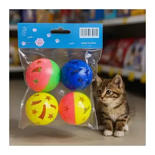 4'lü Çıngıraklı Top Kedi Oyuncağı