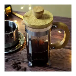 Ahşap Detaylı 350 ml Cam French Press