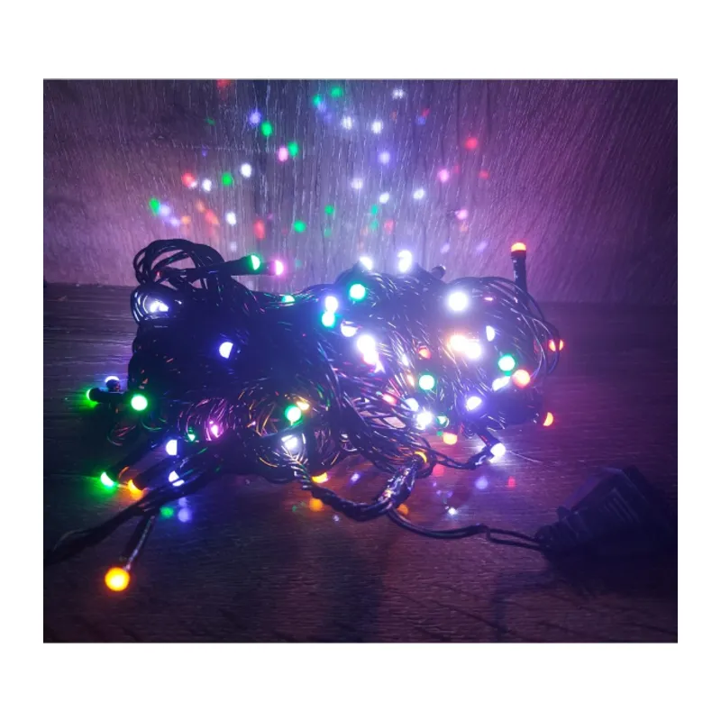 10m 100 Led Damla Uçlu Led Işık RGB Işık Siyah Kablo