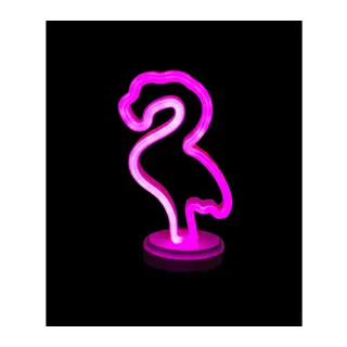 Neon Işıklı Flamingo Yazılı Masa Gece Lambası