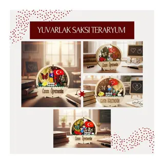 Yuvarlak Saksı Teraryum - Öğretmenler Günü Hediyesi