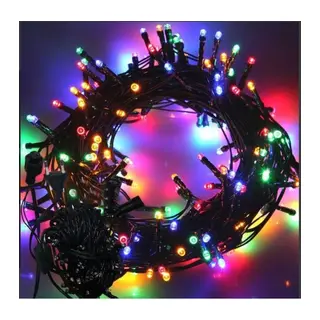 10m 100 Led Boncuk Lamba RGB Işık Siyah Kablo