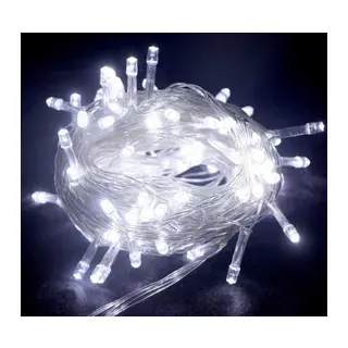 10m 100 Led Boncuk Lamba Beyaz Işık Şeffaf Kablo