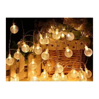 5m 28 Led Kristal Top Gün Işığı Şeffaf Kablo Fişli Eklemeli