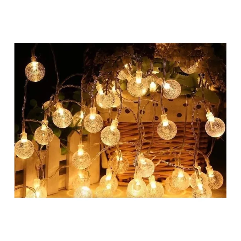 5m 28 Led Kristal Top Gün Işığı Şeffaf Kablo Fişli Eklemeli