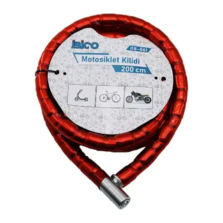 Kırmızı Motor Bisiklet Kilidi 22 mm x 200 cm