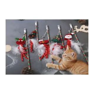 Yılbaşı Temalı Zilli Kedi Oyun Oltası