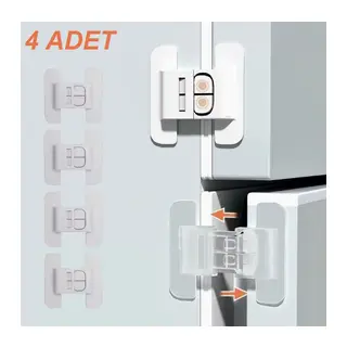 4 Adet Buzdolabı Çekmece ve Dolap Kapağı Çocuk Kilidi