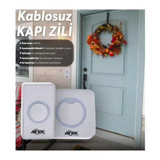Beyaz Kablosuz Su Geçirmez Kapı Zili