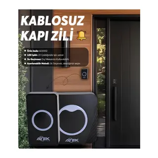 Siyah Kablosuz Su Geçirmez Kapı Zili
