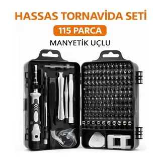 115 Parça Manyetik Uçlu Hassas Tornavida Seti