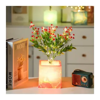 Pembe Saksılı LED Yapay Çiçek
