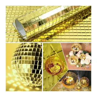 Kendinden Yapışkanlı Aynalı Kare Gold Sticker 30x30 Cm
