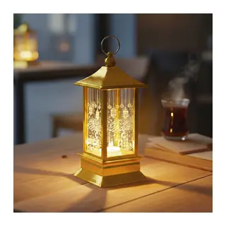Ramazan Temalı Gold Kare Kubbe LED Lamba
