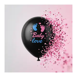 Pembe Konfetili Cinsiyet Balonu