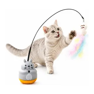 Kedi Şekilli Dönen Peluş Balıklı Olta Oyuncağı