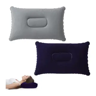 Şişme Kamp ve Yolculuk Yastığı - Ergonomik - Kadife Yüzey