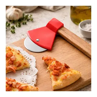 Pizza Kesici - Balta Tasarımlı - Ahşap Saplı - Paslanmaz Çelik Bıçaklı