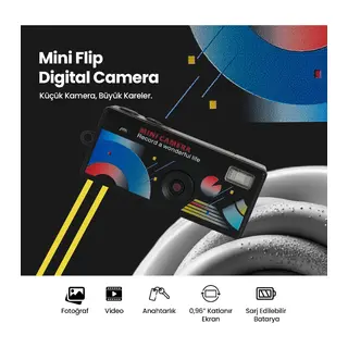 Dijital Mini Anahtarlık Kamerası - Katlanır Ekran - 1080p Çözünürlük