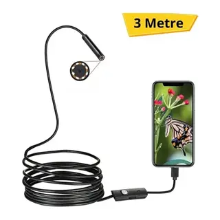 3 Metre Yılan Kamera - Android Destekli - LED Işıklı - IP67 Su Geçirmez