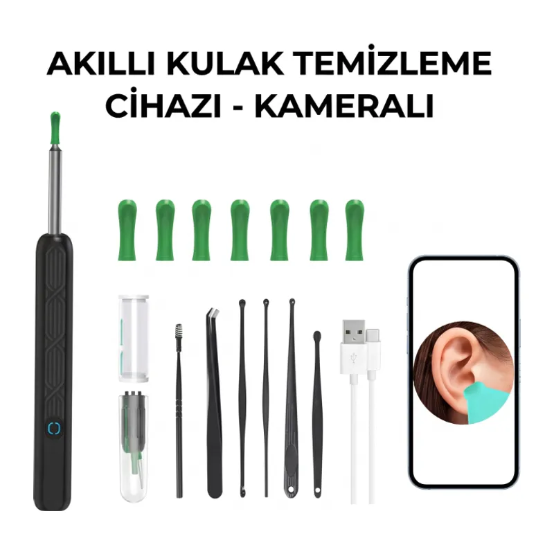 Akıllı Kulak Temizleme Cihazı - Kameralı - WiFi ve Mobil Uygulama Uyumlu