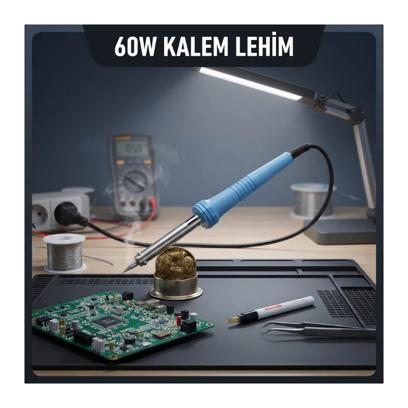 60W Kalem Lehim Makinesi - Elektrikli - Mavi Renk