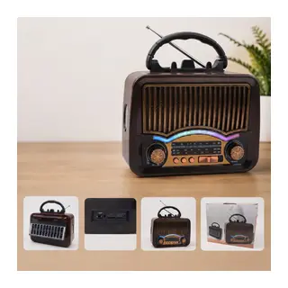 Solar Nostalji Müzik Kutusu - Şarjlı - FM Radyo - Bluetooth Özellikli - Retro Tasarımlı