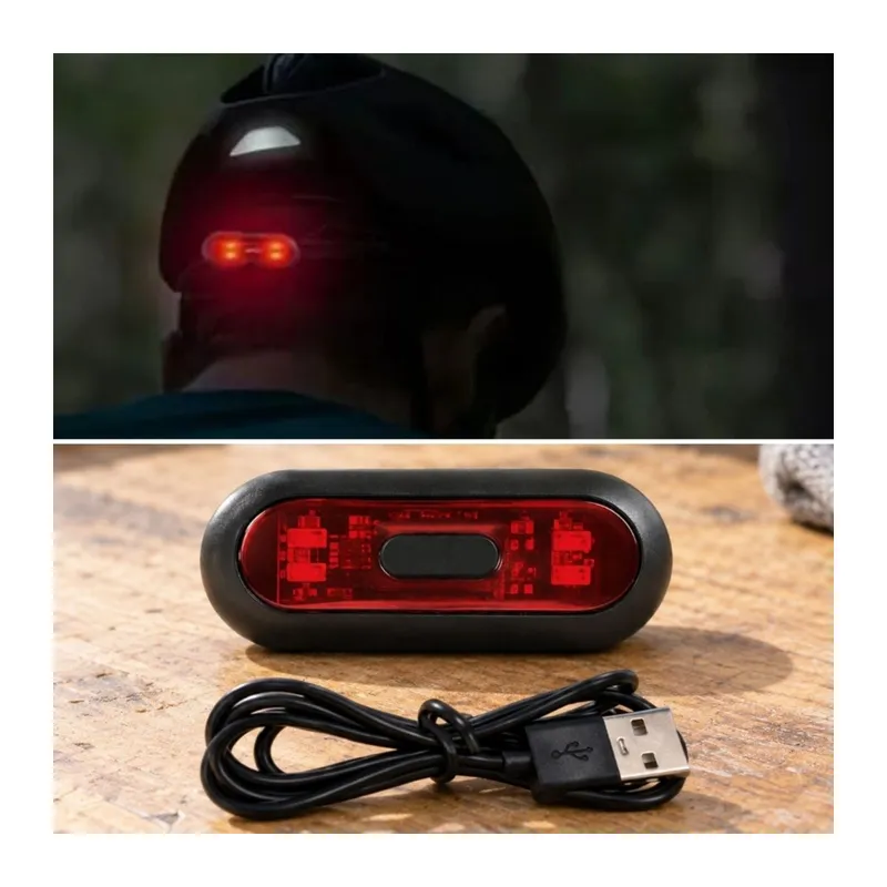 Kırmızı LED Kask Flaşörü - USB Şarjlı - Kask Aydınlatma Işığı