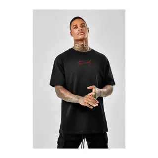 Unisex Baskılı Oversize T-Shirt - Siyah
