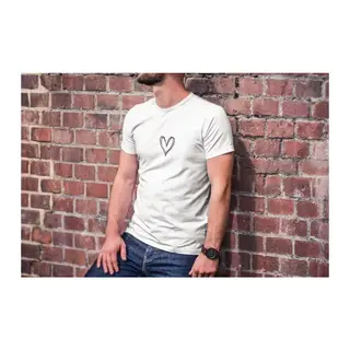 Unisex Bisiklet Yaka Baskılı Oversize T-Shirt - Beyaz