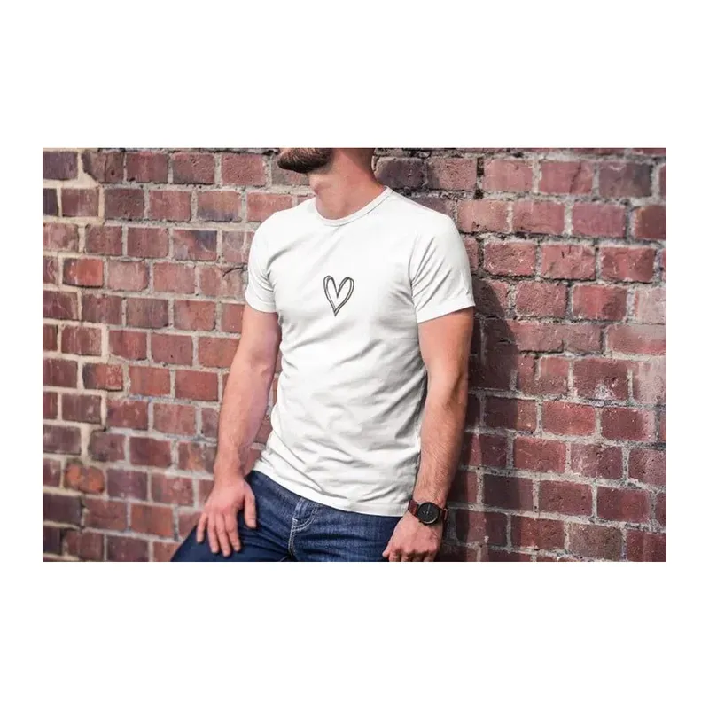 Unisex Bisiklet Yaka Baskılı Oversize T-Shirt - Beyaz
