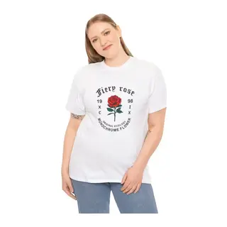 Unisex Bisiklet Yaka Baskılı T-Shirt - Beyaz
