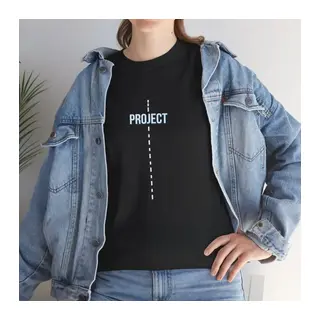Unisex Bisiklet Yaka Baskılı T-Shirt - Siyah