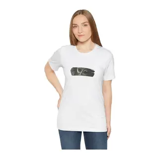 Unisex Bisiklet Yaka Baskılı T-Shirt - Beyaz