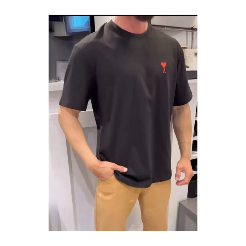 Unisex Bisiklet Yaka Baskılı Oversize T-Shirt - Siyah