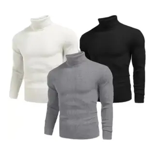 3 Adet Unisex Kaşkorse Boğazlı Full Likralı Fitilli Body Kazak