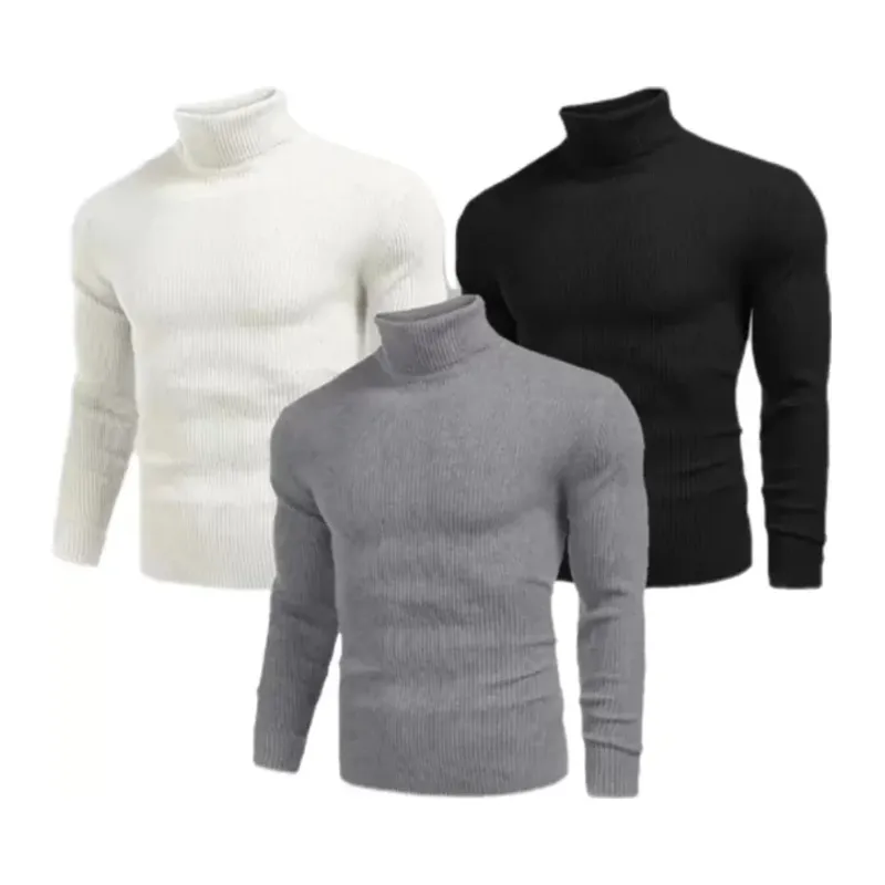 3 Adet Unisex Kaşkorse Boğazlı Full Likralı Fitilli Body Kazak