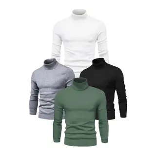4 Adet Unisex Kaşkorse Boğazlı Full Likralı Fitilli Body Kazak