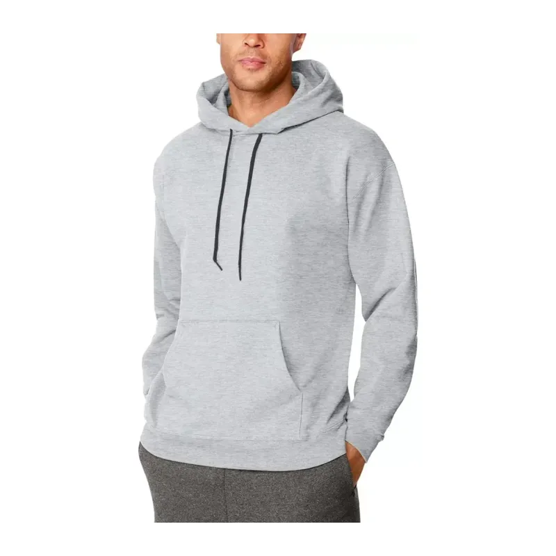 Erkek Uzun Kol Kapşonlu Basic Sweatshirt Hoodie - Gri